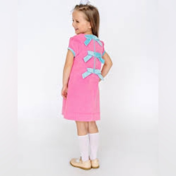 TBBC Betts Bows dress toddler girl velveteen corduroy short sleeve Hamptons hot - Picture 9 of 9